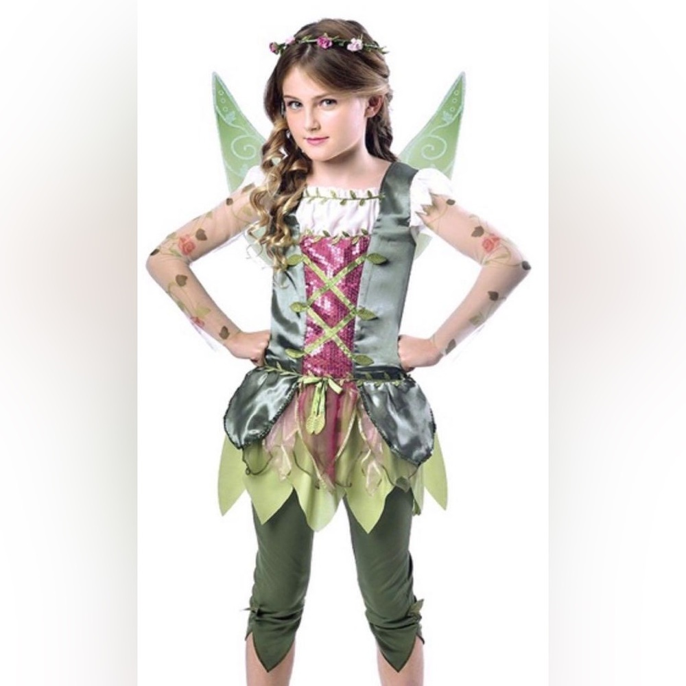 Green and Pink Fairy Costume for Kids. Size M